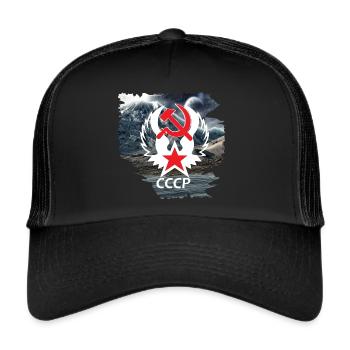 Russie,Union soviétique,Armoiries russes,Montagne Chemise - Casquette trucker  - noir/noir - Devant