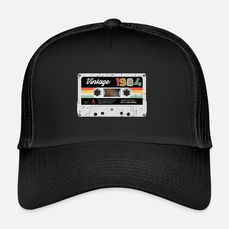 Vintage Cassette 1984 Rétro Classique Anniversaire - Casquette trucker  - noir/noir