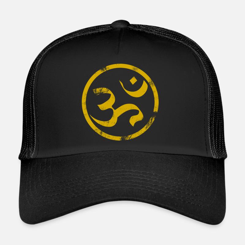 Om sanskrit - Casquette trucker  - noir/noir