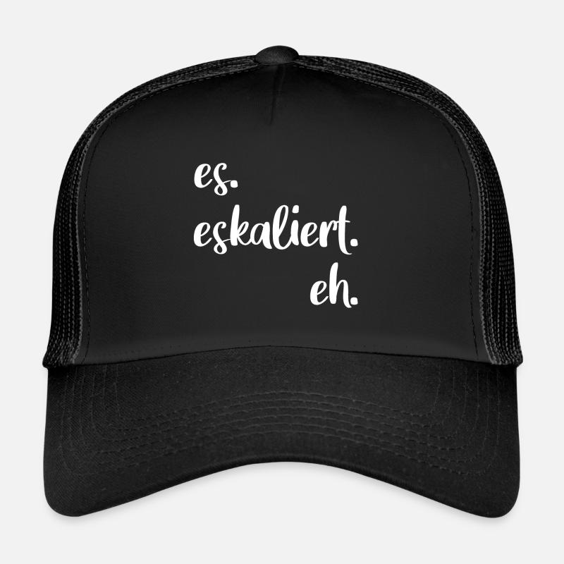 es eskaliert eh - Trucker Cap - Schwarz/Schwarz