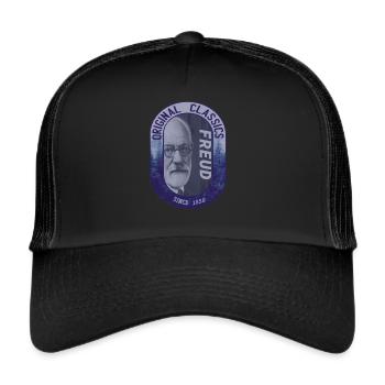 Sigmund Freud,Vintage,Psychology,Doctor Medicine FUn - Trucker Cap - black/black - Front