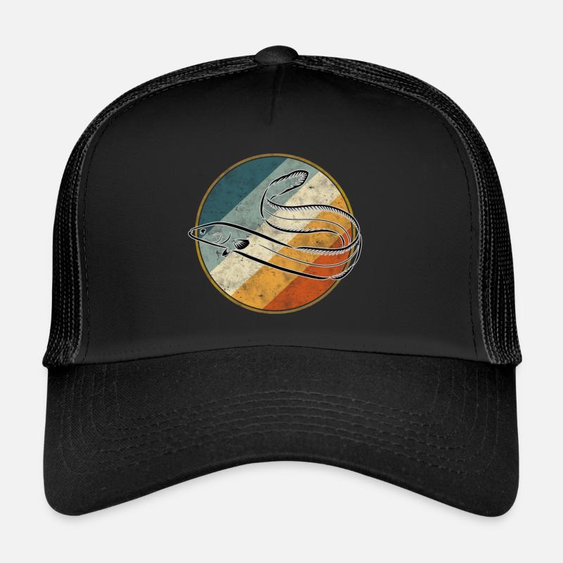 Eel fishing retro - Trucker Cap - black/black
