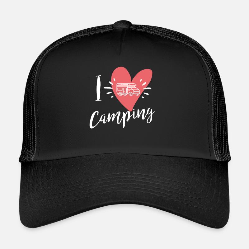 I love camping - Trucker Cap - black/black