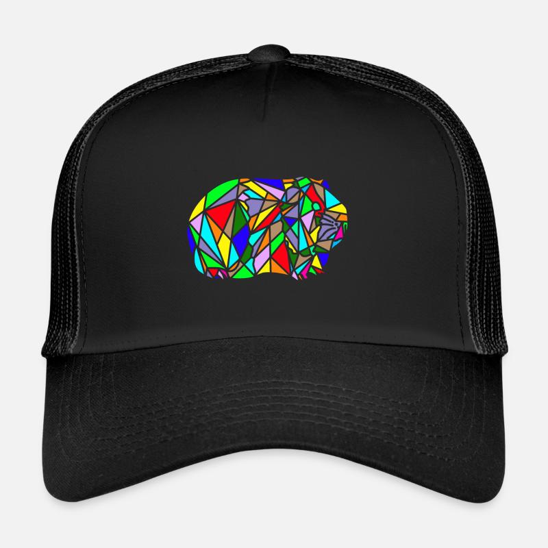 polygon meerschweinchen Regenbogen - Trucker Cap - Schwarz/Schwarz