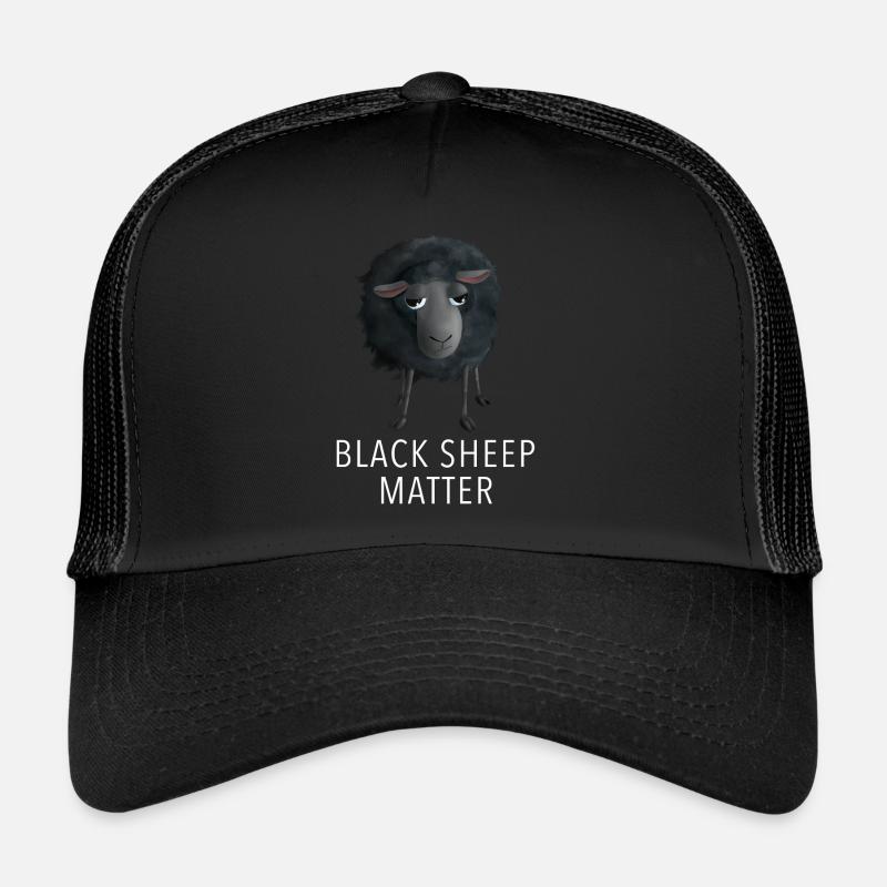 Süßes Schaf - Black Sheep Matter - Trucker Cap - Schwarz/Schwarz