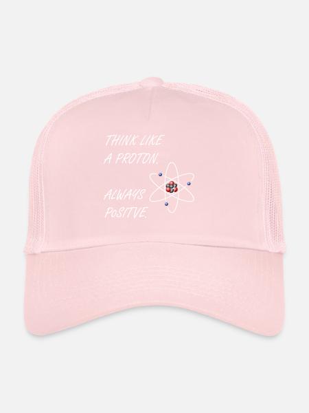 Proton - Soyez positif - Casquette trucker  - rose pâle - Devant