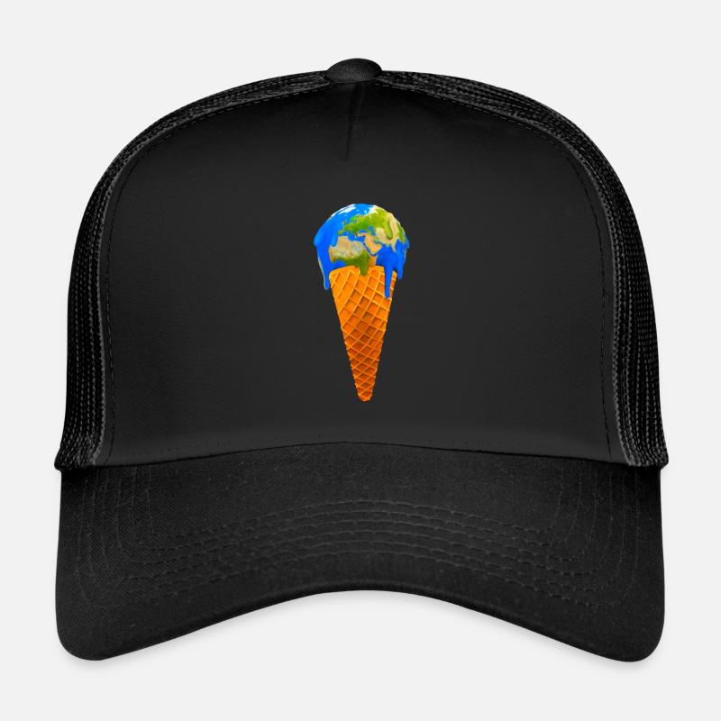 Global Warming Earth Ice cream Trucker Cap