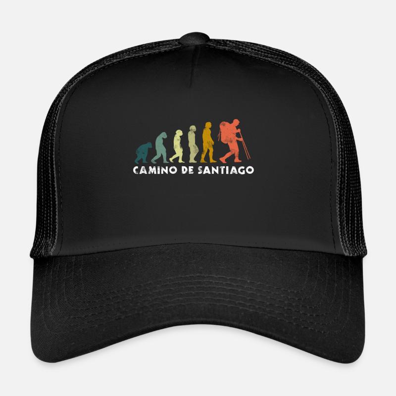 Chemin de Saint-Jacques évolution pèlerin wanderer cadeau rétro Casquette trucker 