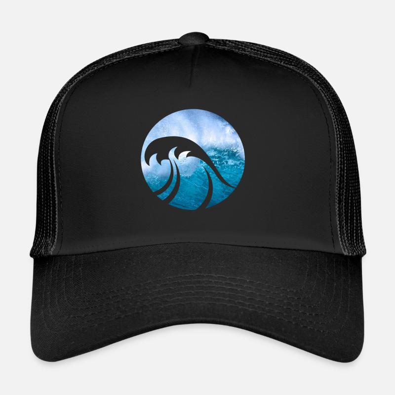 Wave waves - Trucker Cap - black/black