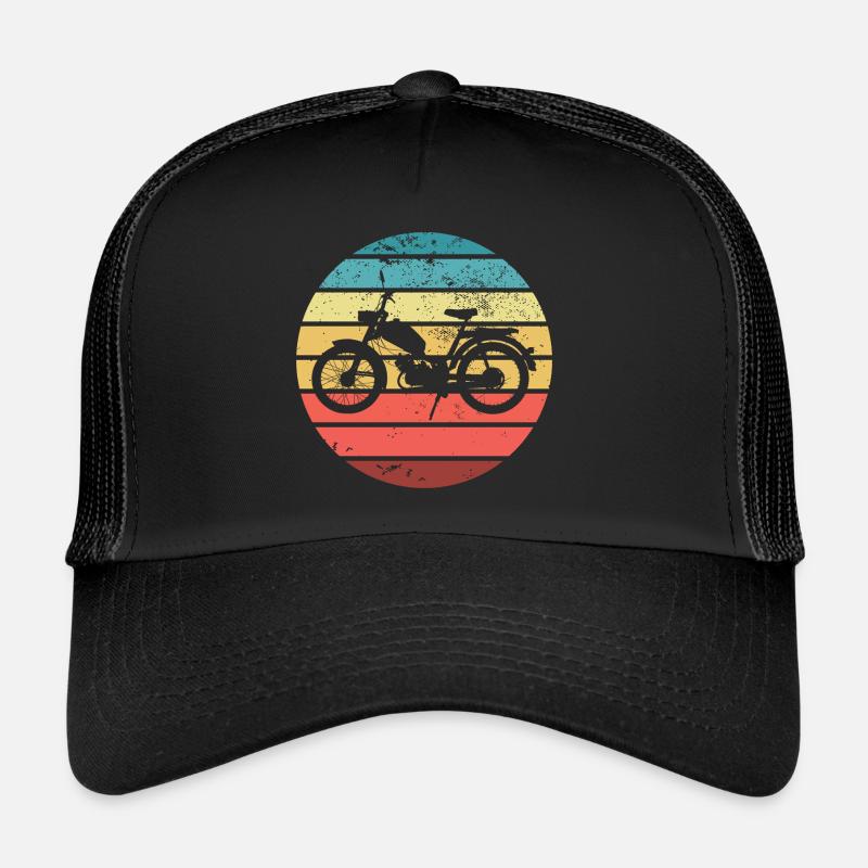 Mofa Moped Roller Motorrad Oldtimer Zweitakter - Trucker Cap - Schwarz/Schwarz