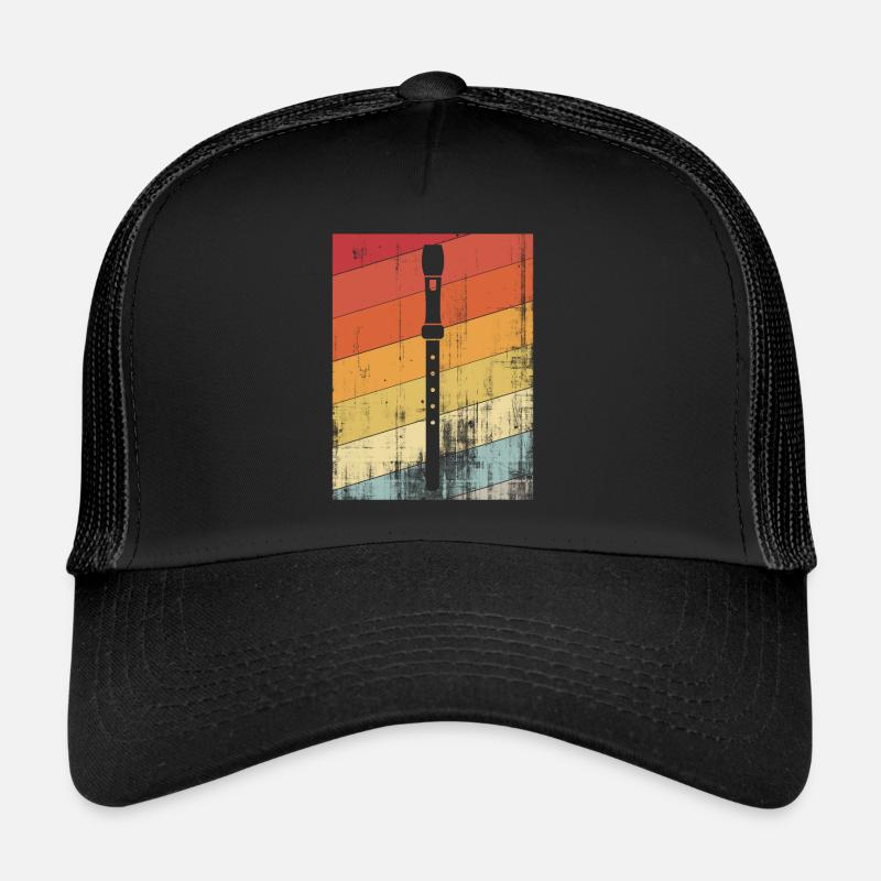 Flöte - Trucker Cap - Schwarz/Schwarz