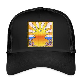 Feuille de Buvard LSD California Orange Sunshine - Casquette trucker  - noir/noir - Devant