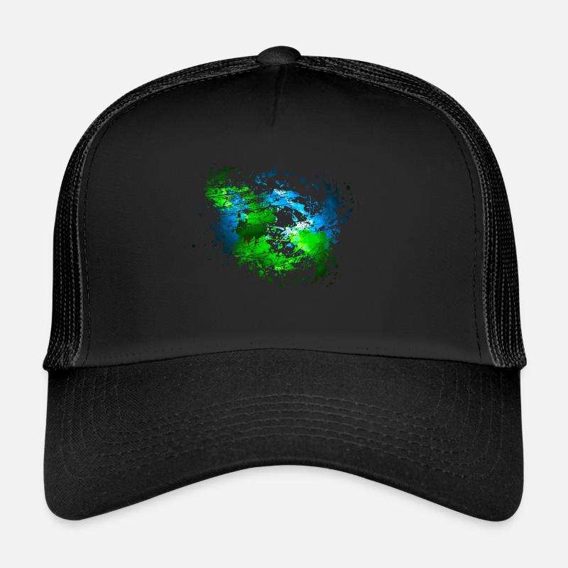 Décoration de tache de couleur bleu vert votre texte Casquette trucker 