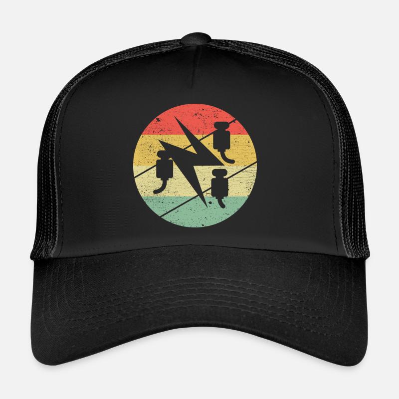Symbole de guilde d'électricien sur les couleurs rétro vintage Casquette trucker 