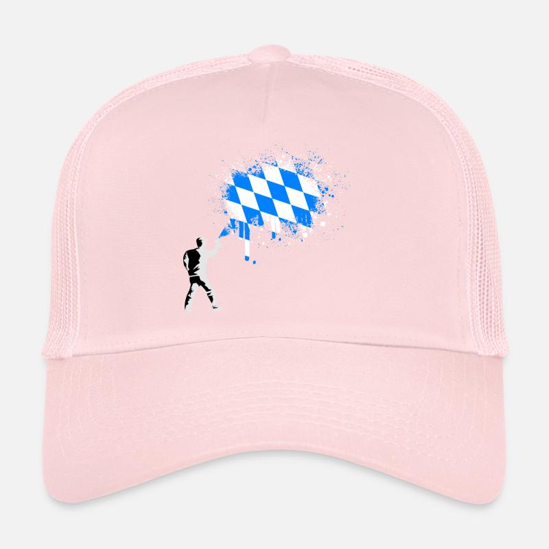 Drapeau bavarois Graffiti Éclaboussures de couleur Casquette trucker 