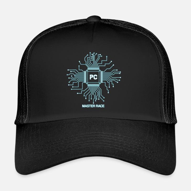 Blue PC Master Race - Nerd CPU Casquette trucker 