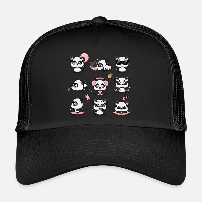 Panda - Trucker Cap - Schwarz/Schwarz