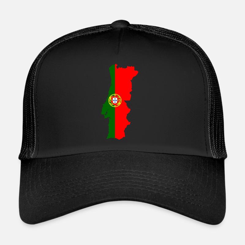 Portugal flag map flag - Trucker Cap - black/black