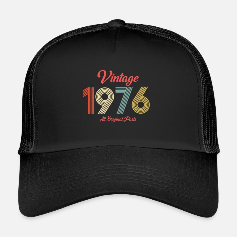 1976 - Casquette trucker  - noir/noir