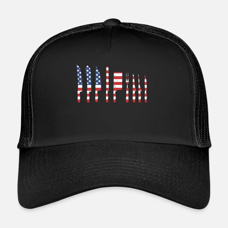 American Flag Cuisine Boucher couteau set Casquette trucker 