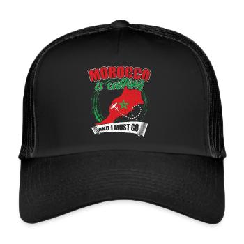 Maroc Appelez - Casquette trucker  - noir/noir - Devant