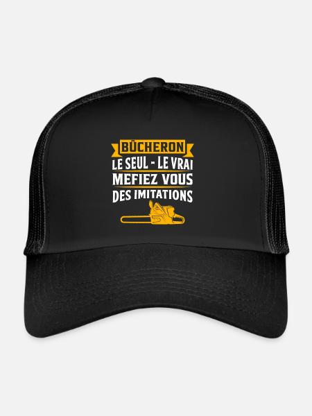 gift lumberjack t-shirt bucheron - Trucker Cap - black/black - Front