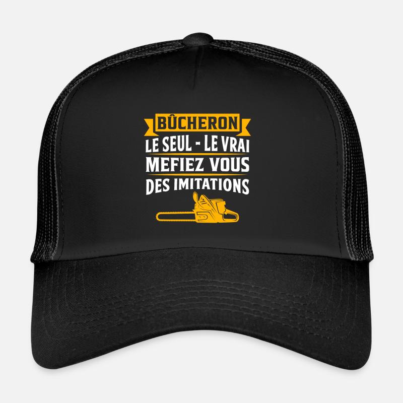 cadeau bûcheron t-shirt bucheron - Casquette trucker  - noir/noir