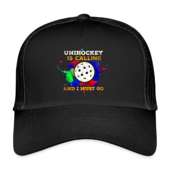 Unihockey - Trucker Cap - Schwarz/Schwarz - Vorne