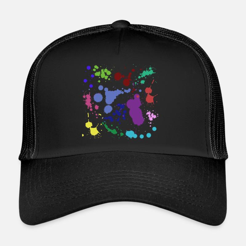 Paint splatter design - Trucker Cap - black/black
