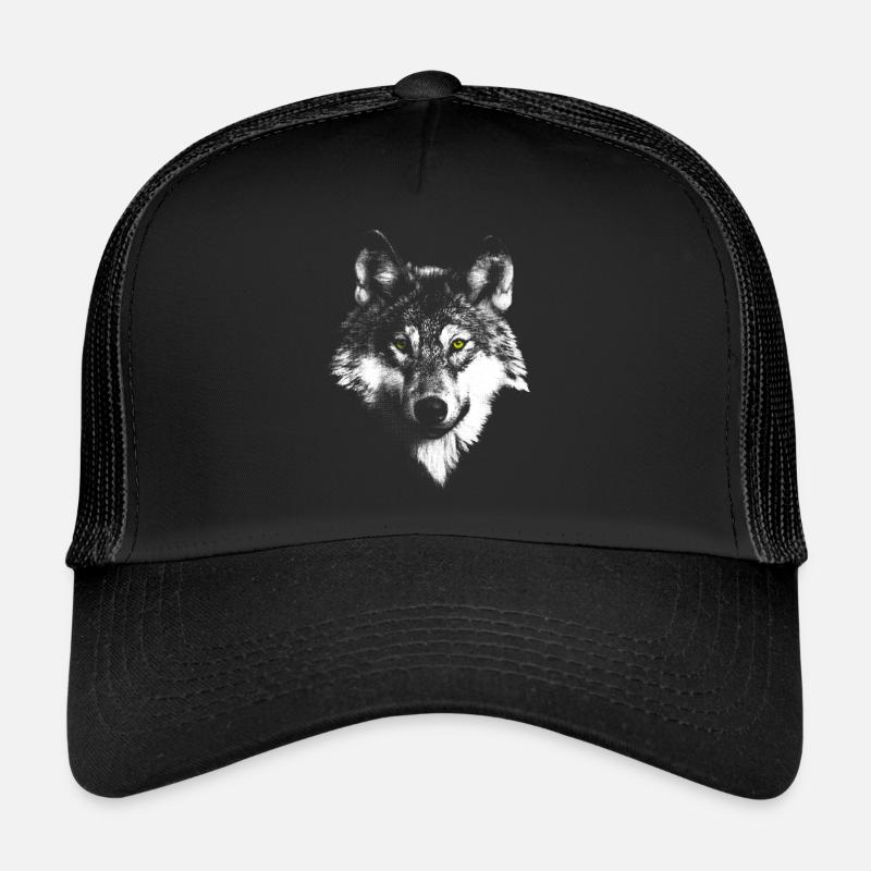 white wolf - Trucker Cap - Schwarz/Schwarz
