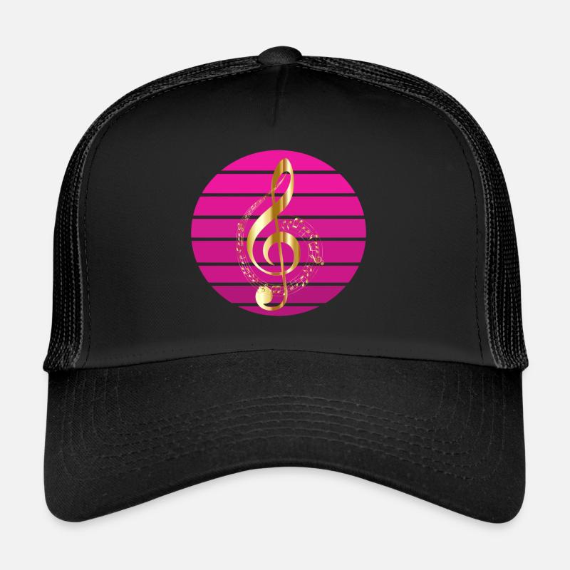 Golden musical note in the sunset Trucker Cap