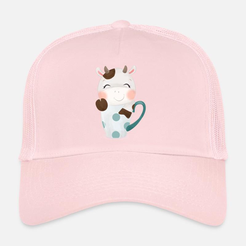 Jolie vache ressemble à une tasse avec des étoiles Casquette trucker 