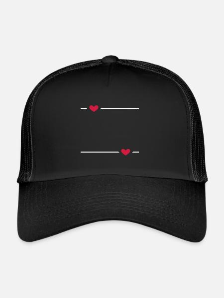 Ligne Coeur Ornament - Casquette trucker  - noir/noir - Devant