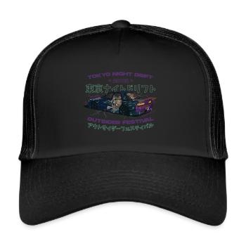 Tokyo Night Drift 2001 Outsider Festival (Purple) - Trucker Cap - Schwarz/Schwarz - Vorne