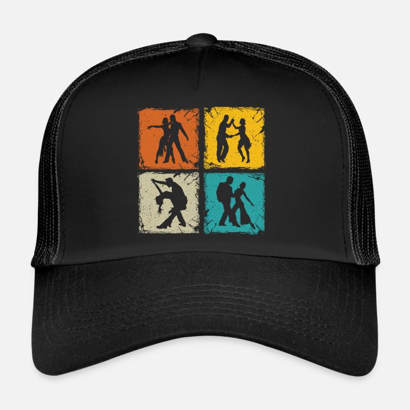 Danseurs de salsa rétro carrés salsa danseur cadeau Casquette trucker 