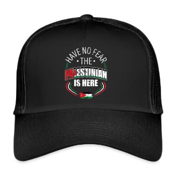Don't be afraid, the Palestinian is here - Trucker Cap - black/black - Front
