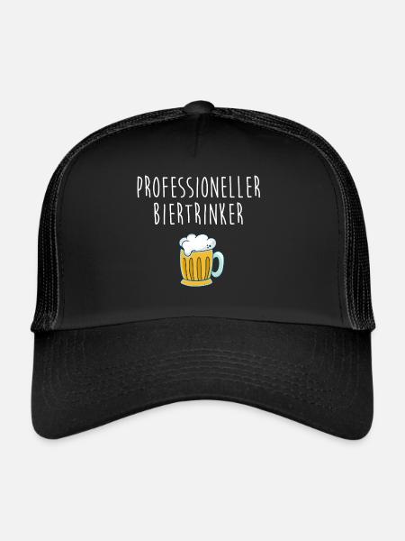 Professioneller Biertrinker - Trucker Cap - Schwarz/Schwarz