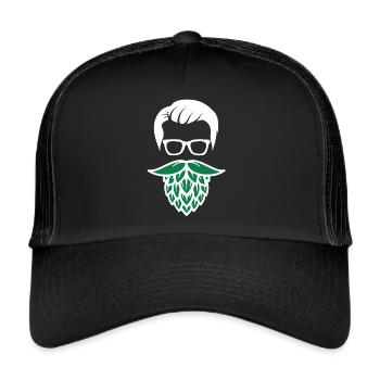 Hopfen Bart - Trucker Cap - Schwarz/Schwarz - Vorne