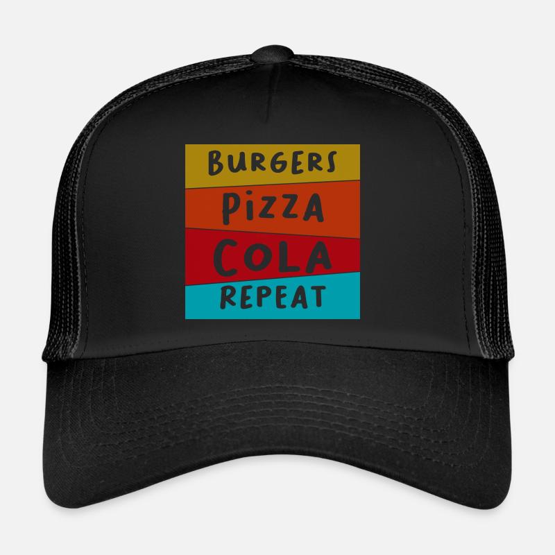 Burger Pizza Cola - Trucker Cap - black/black