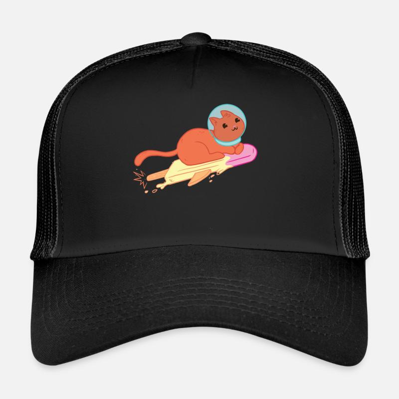 Space Cat Eis, Astronaut Cat Rakete Trucker Cap