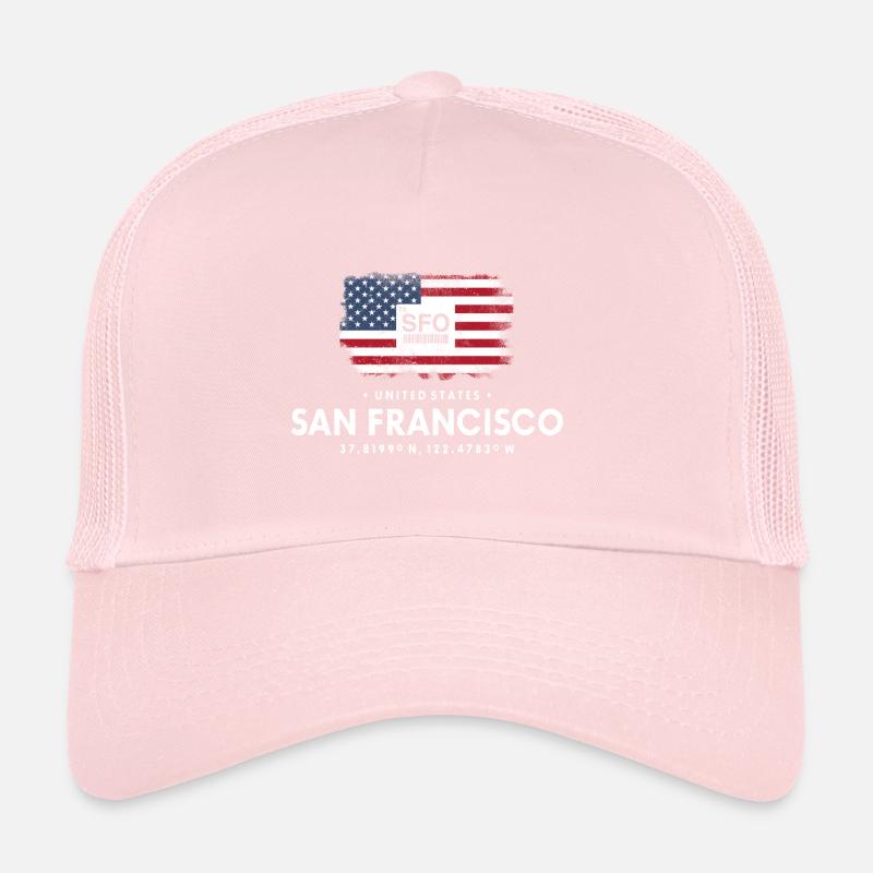 SAN FRANCISCO AIRPORT CODE ETATS-UNIS CADEAU DE DRAPEAU Casquette trucker 
