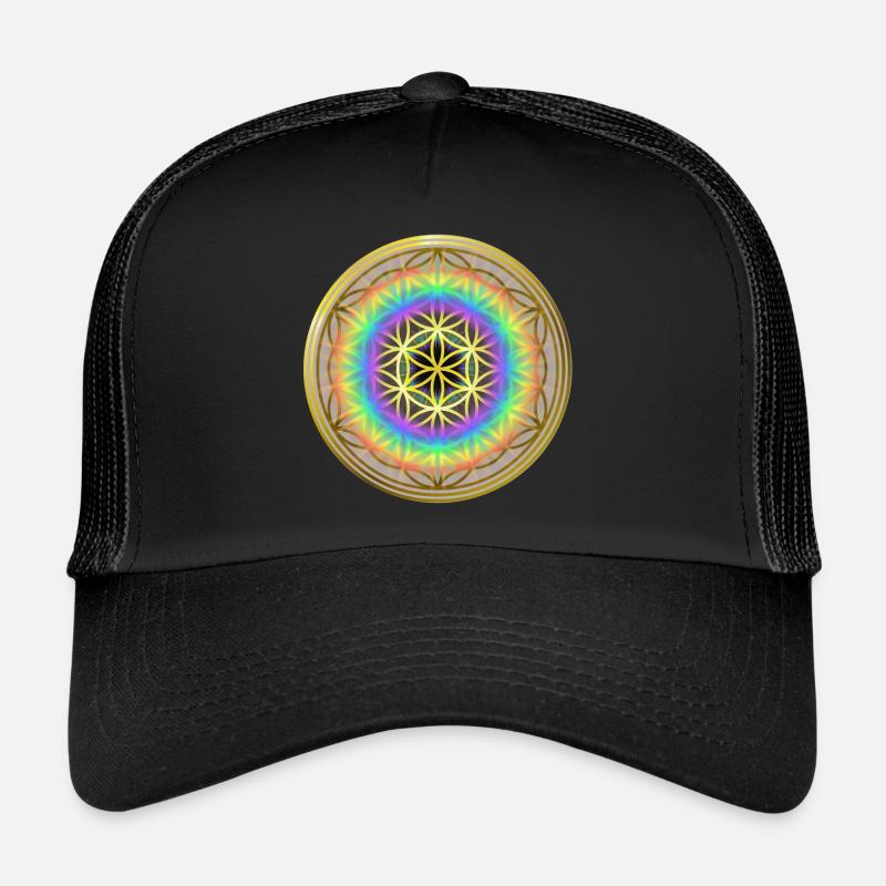 Blume des Lebens - Irisierendes Gold Trucker Cap