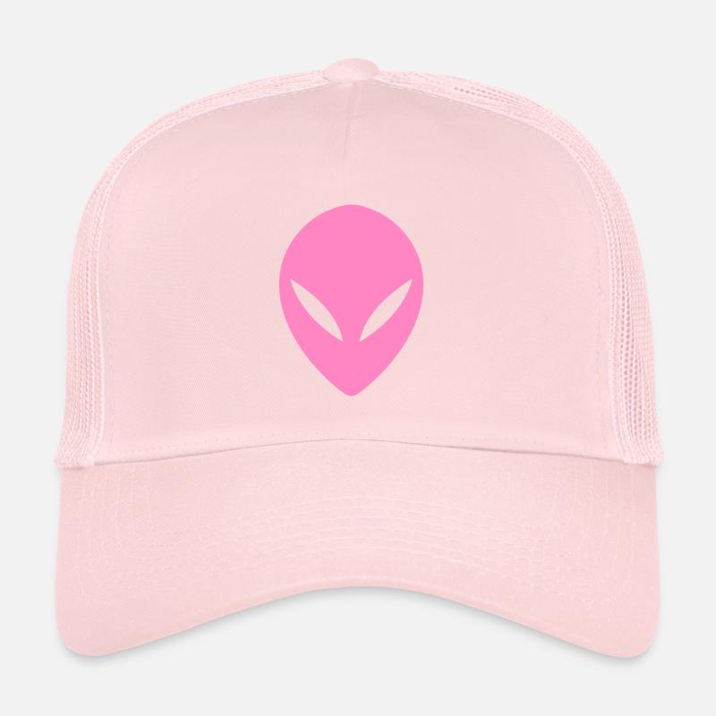 Ufo Alien Head Pink Trucker Cap