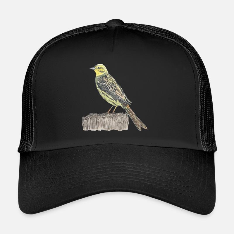 Goldammer Vogel - Trucker Cap - Schwarz/Schwarz