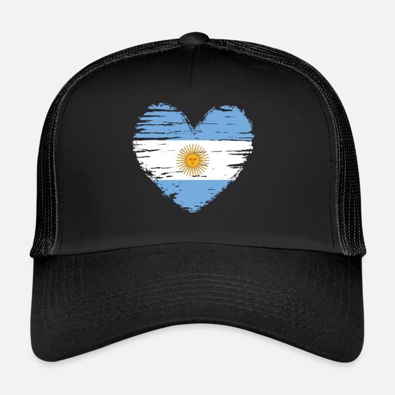 Argentine coeur drapeau blason Casquette trucker 