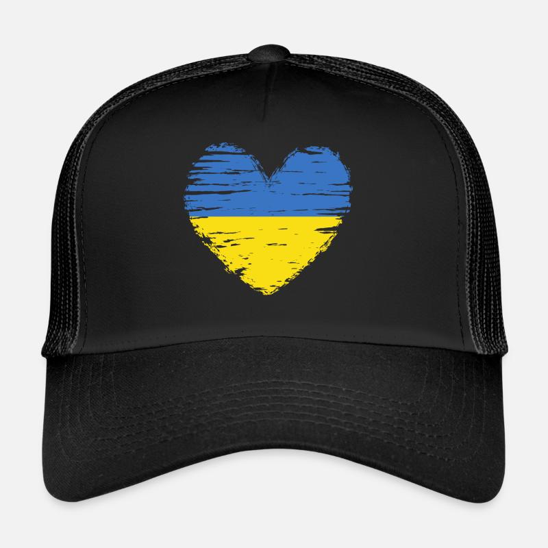 Ukraine coeur drapeau blason Casquette trucker 