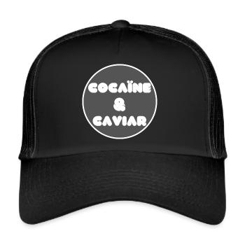 cocaïne et caviar cadeau citation humour noir - Casquette trucker  - noir/noir - Devant