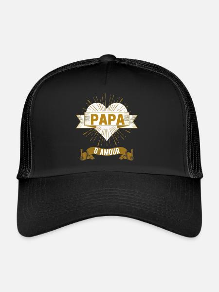 Papa d'Amour - Casquette trucker  - noir/noir - Devant