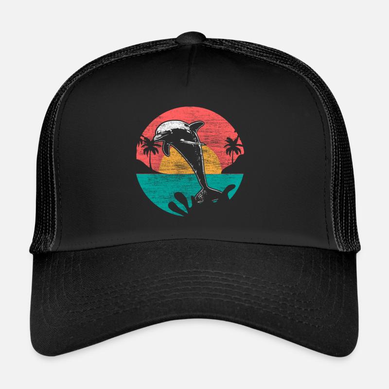 Delfin Tümmler Ozean Geschenk - Trucker Cap - Schwarz/Schwarz