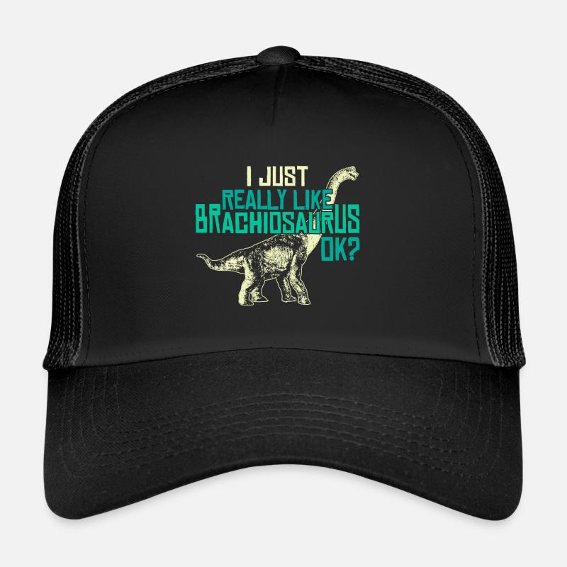 Ich Mag Einfach Dinosaurier - Trucker Cap - Schwarz/Schwarz